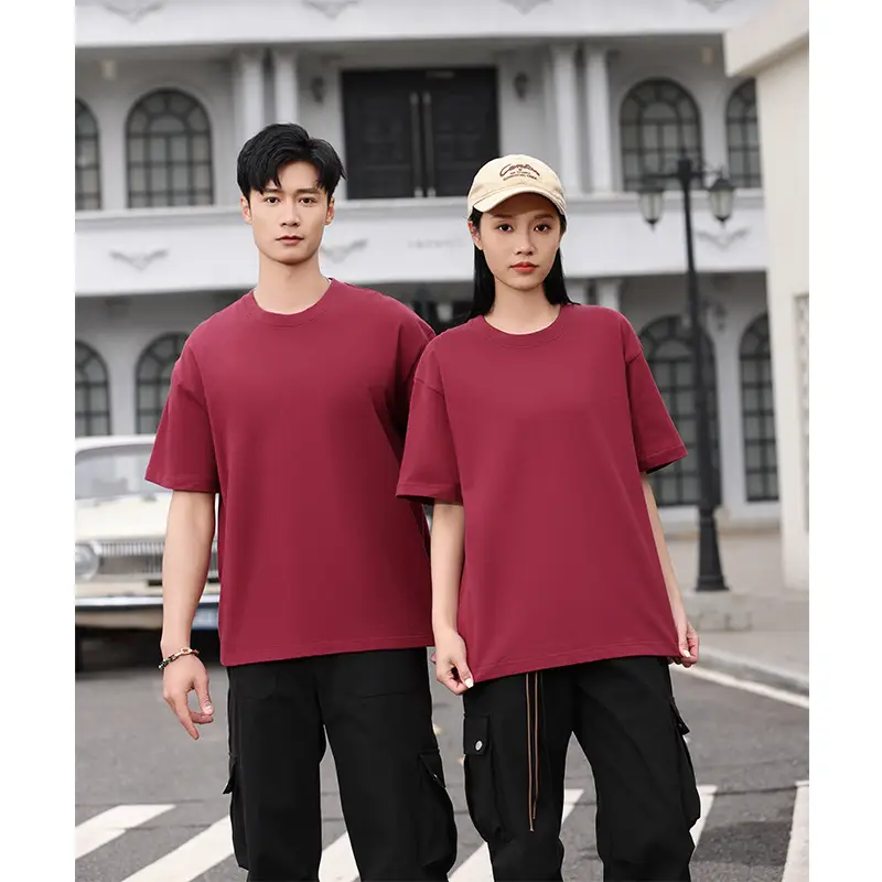Men's Brown Cotton Crewneck T-Shirt Loose Jacket Set