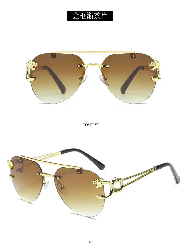 Double Beam Leopard Head Sunglasses Women Men — feature 14