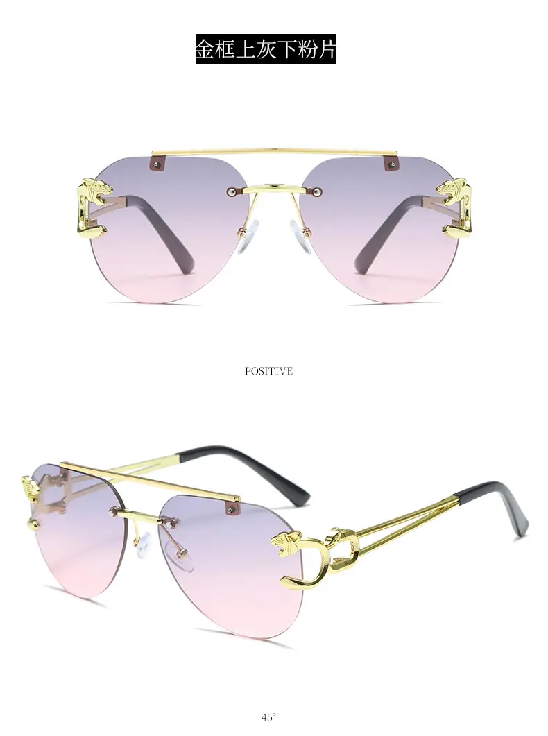Double Beam Leopard Head Sunglasses Women Men — feature 16