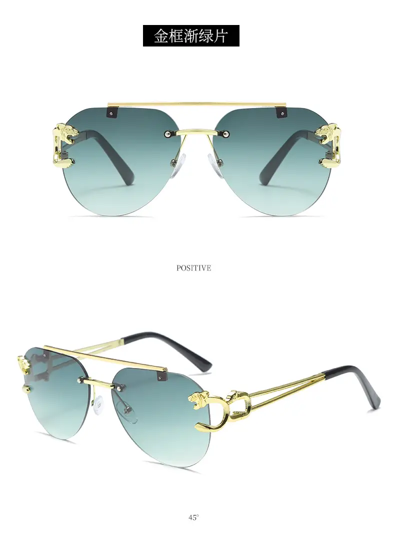 Double Beam Leopard Head Sunglasses Women Men — feature 17