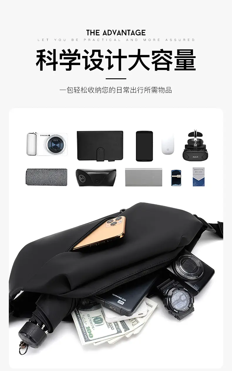 Men's Waterproof Crossbody Phone Bag with Cash Holder — feature 7