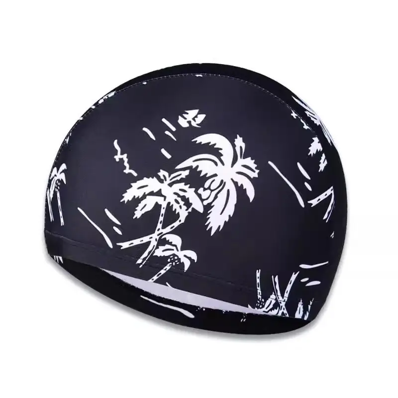 Factory direct swimming cap new flower cloth cap spot wholesale quick-drying fashion pattern knitted cloth swimming cap swimming cap