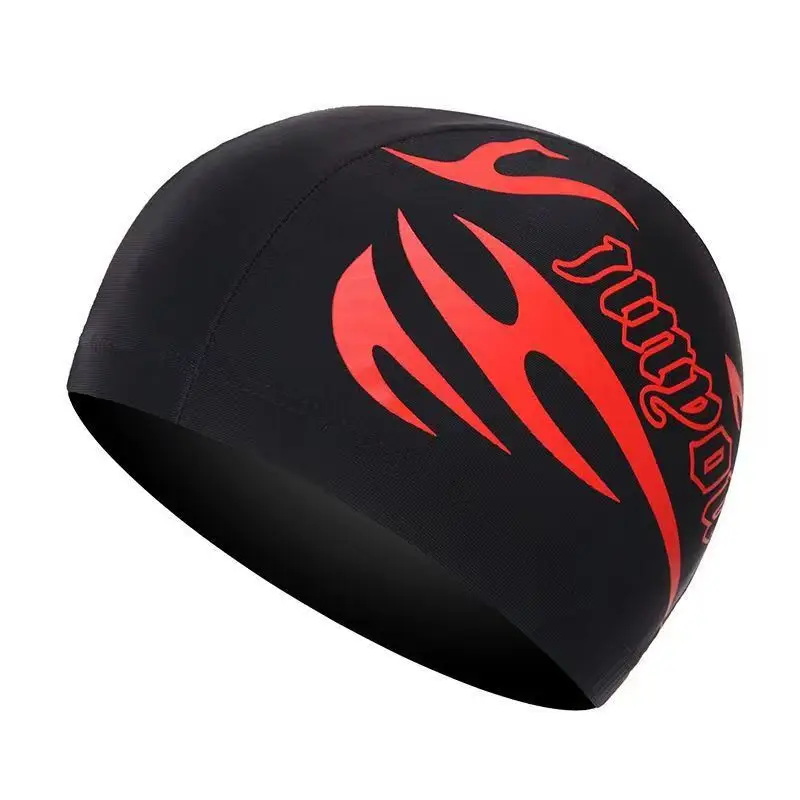 Factory direct swimming cap new flower cloth cap spot wholesale quick-drying fashion pattern knitted cloth swimming cap swimming cap