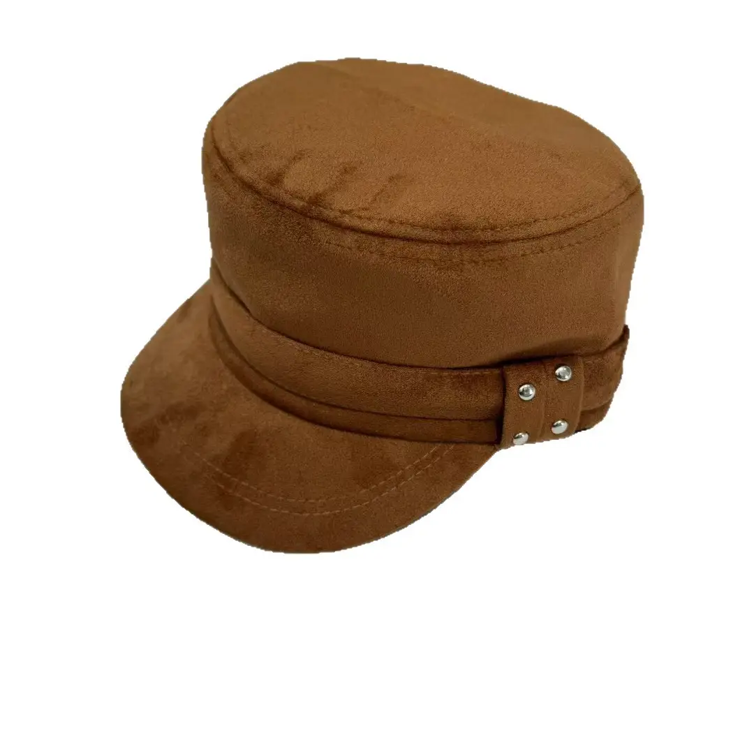 Japanese Korean Style Plain Suede Vintage Flat Top Cap for Women Autumn Winter - Image 6