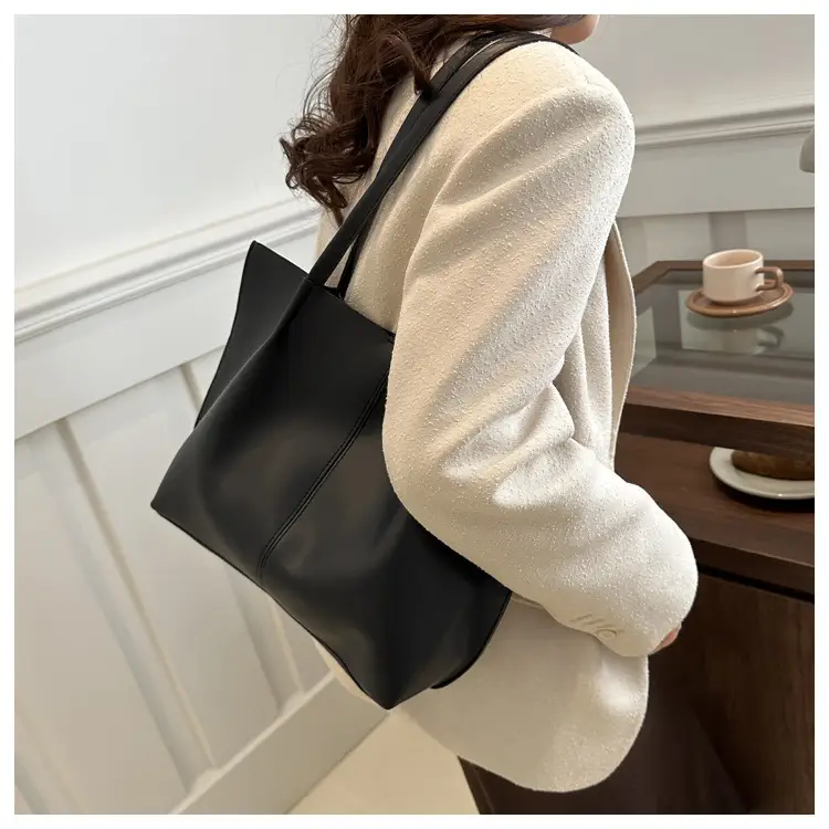 Women Retro Brown Large Tote Bag 2024 Spring — feature 15