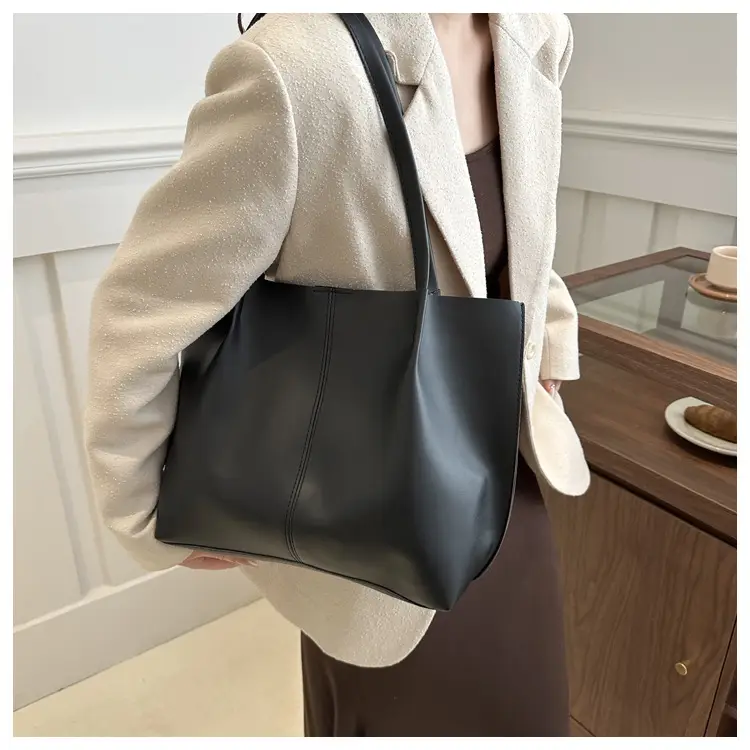 Women Retro Brown Large Tote Bag 2024 Spring — feature 16