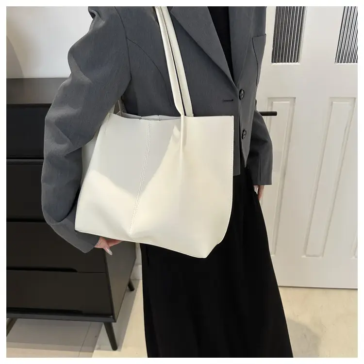 Women Retro Brown Large Tote Bag 2024 Spring — feature 19