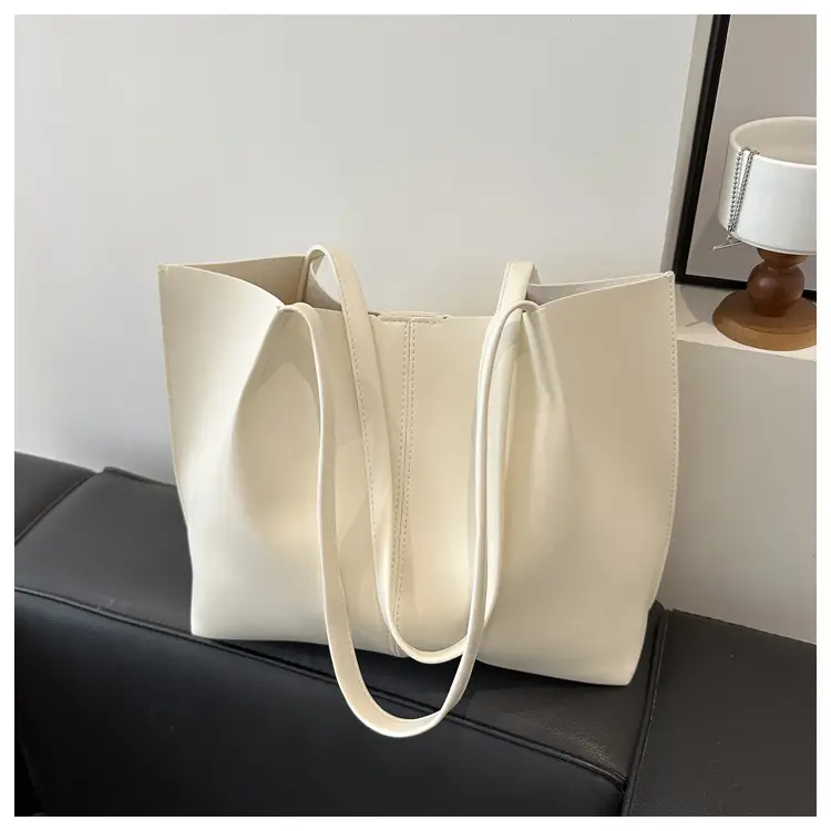 Women Retro Brown Large Tote Bag 2024 Spring - Image 4