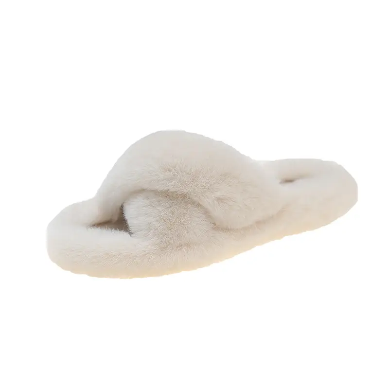 Trendy Furry Slippers for Women, New Autumn and Winter Fashion, Thick-Soled, Fleece-Lined Maternity Shoes, Height-Increasing Cotton Slippers