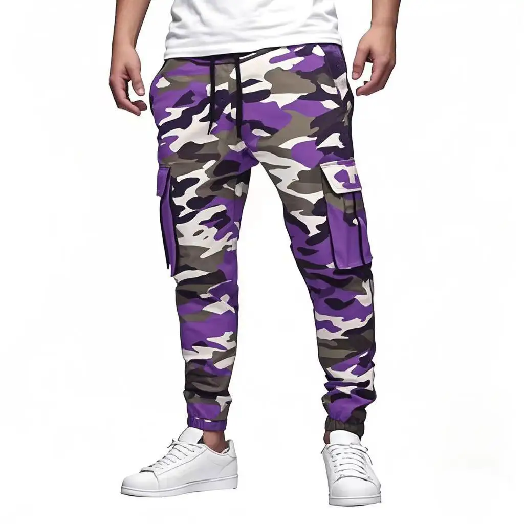 European & American Men's Black Drawstring Joggers with Multi-Pockets — feature 5