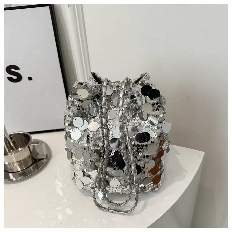 Large Sequins Chain Bucket Bag for Women — feature 15