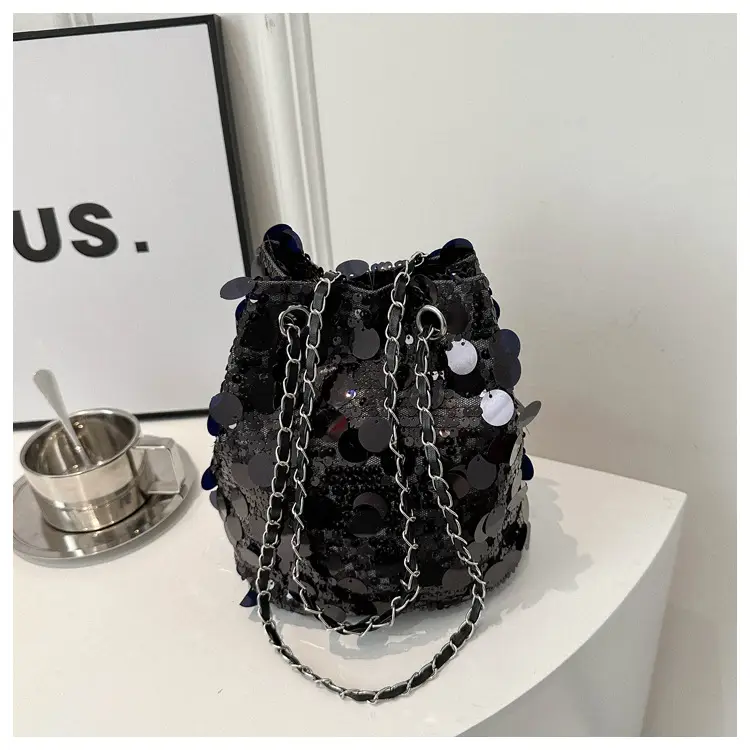 Large Sequins Chain Bucket Bag for Women — feature 16
