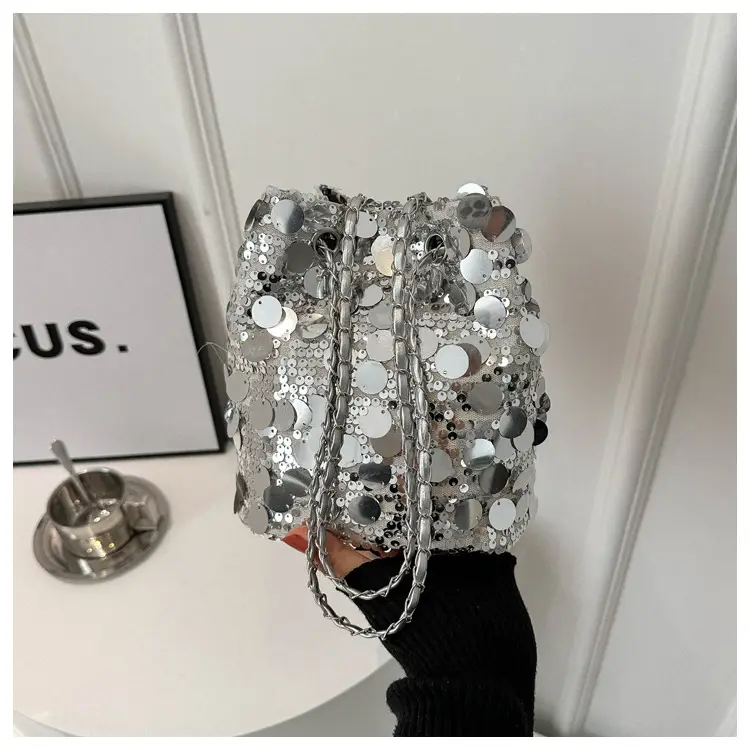 Large Sequins Chain Bucket Bag for Women — feature 17