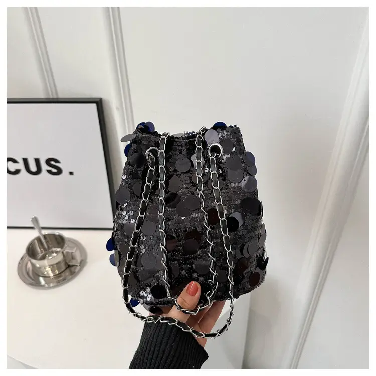 Large Sequins Chain Bucket Bag for Women — feature 18