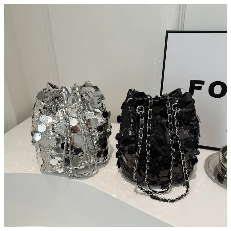 Large Sequins Chain Bucket Bag for Women — feature 19