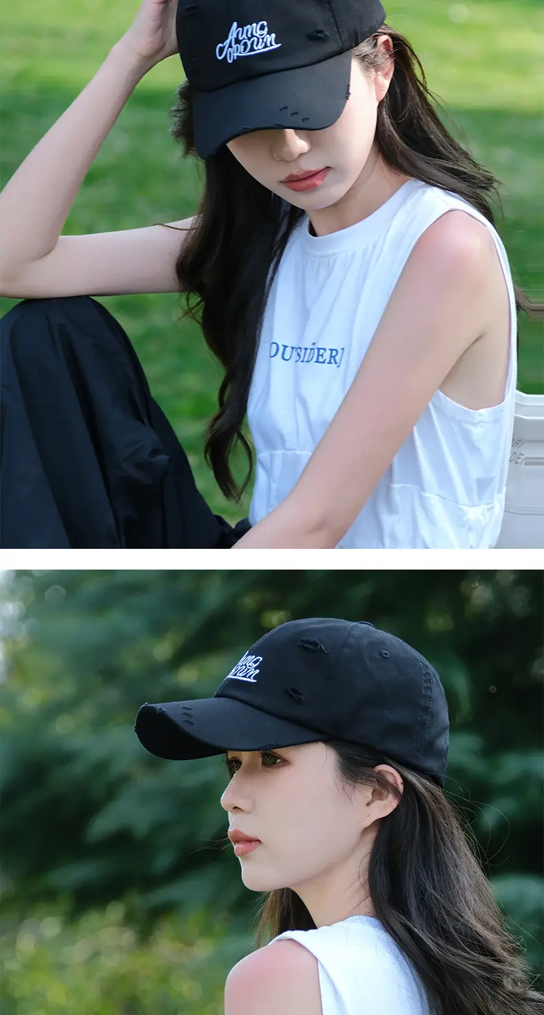 Women Black Logo Baseball Cap with "We" Embroidery — feature 4