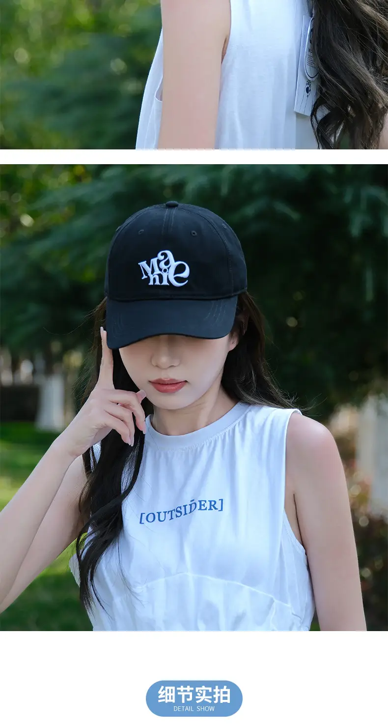 Women Black Logo Baseball Cap with "We" Embroidery — feature 5