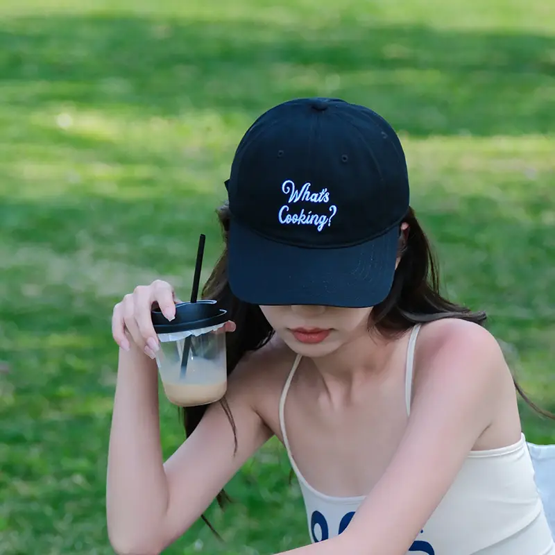 Black Retro Baseball Cap with "What's Gossiping?" Embroidery - Image 5
