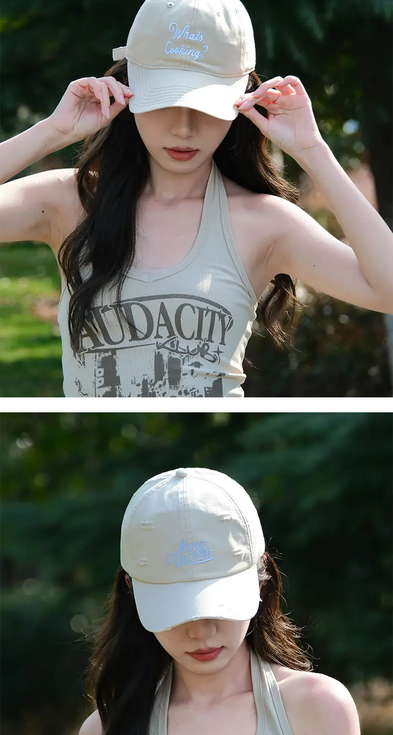 Black Retro Baseball Cap with "What's Gossiping?" Embroidery — feature 2