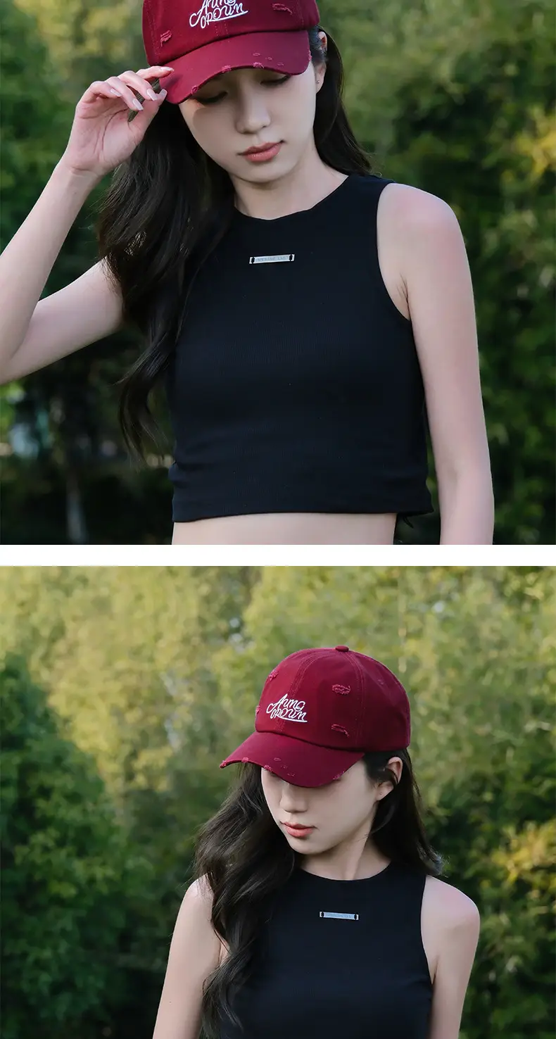 Black Retro Baseball Cap with "What's Gossiping?" Embroidery — feature 6