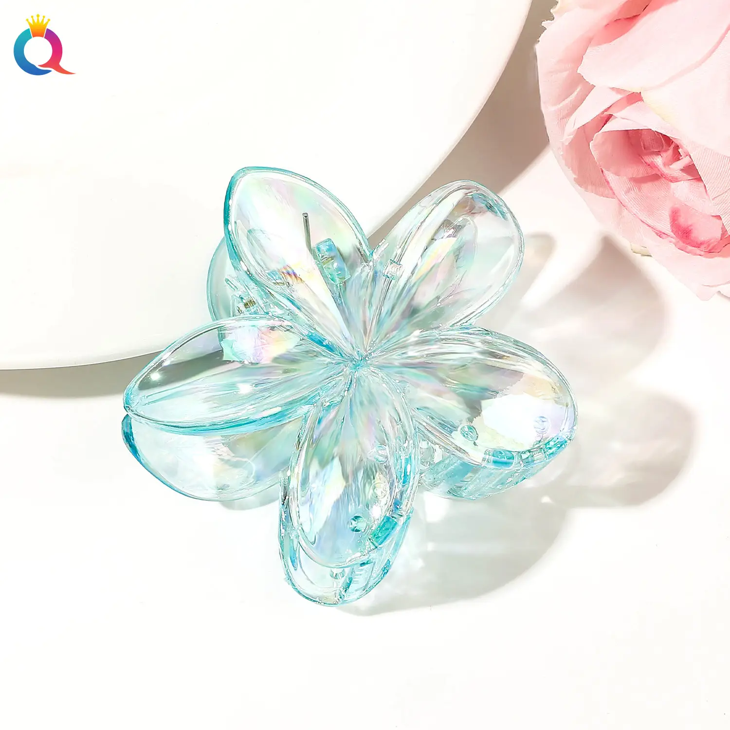 Transparent Flower Hairpin with Grip Clip — feature 34
