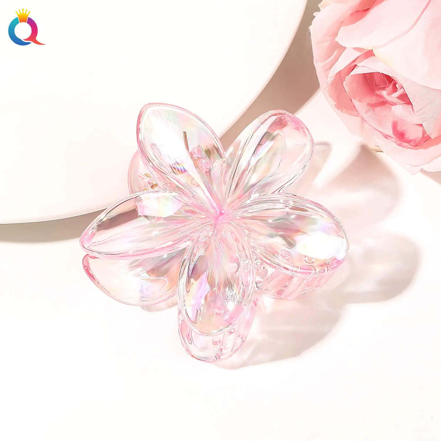 Transparent Flower Hairpin with Grip Clip — feature 35