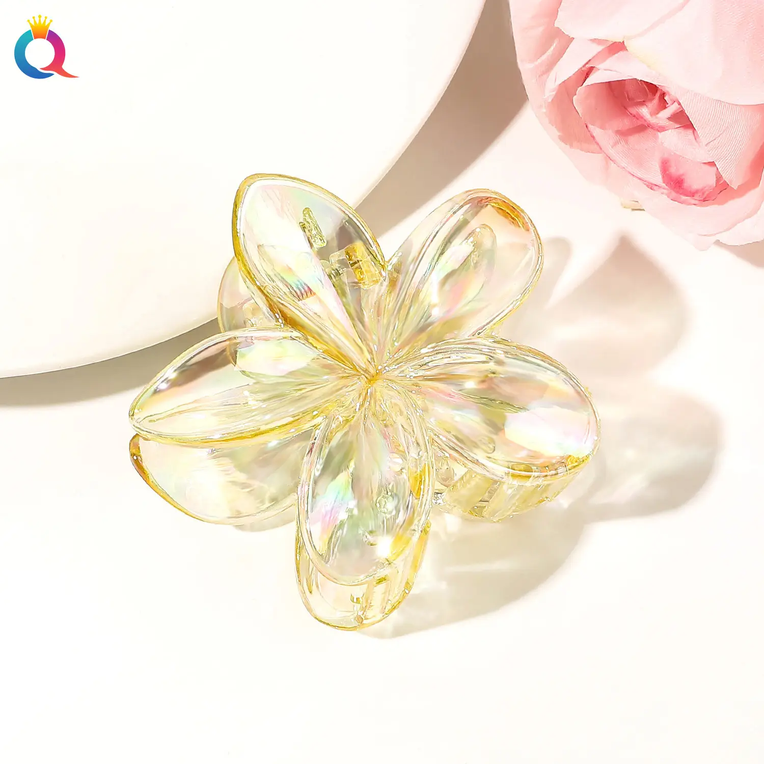 Transparent Flower Hairpin with Grip Clip — feature 38