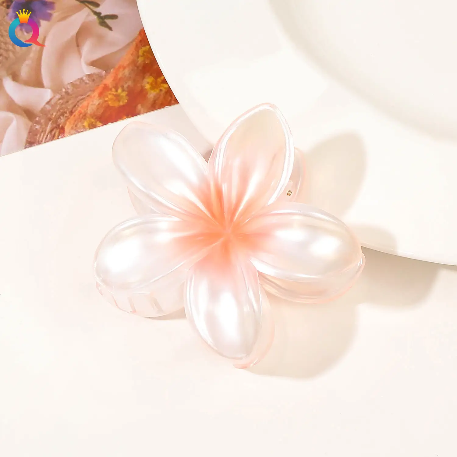 Transparent Flower Hairpin with Grip Clip - Image 11