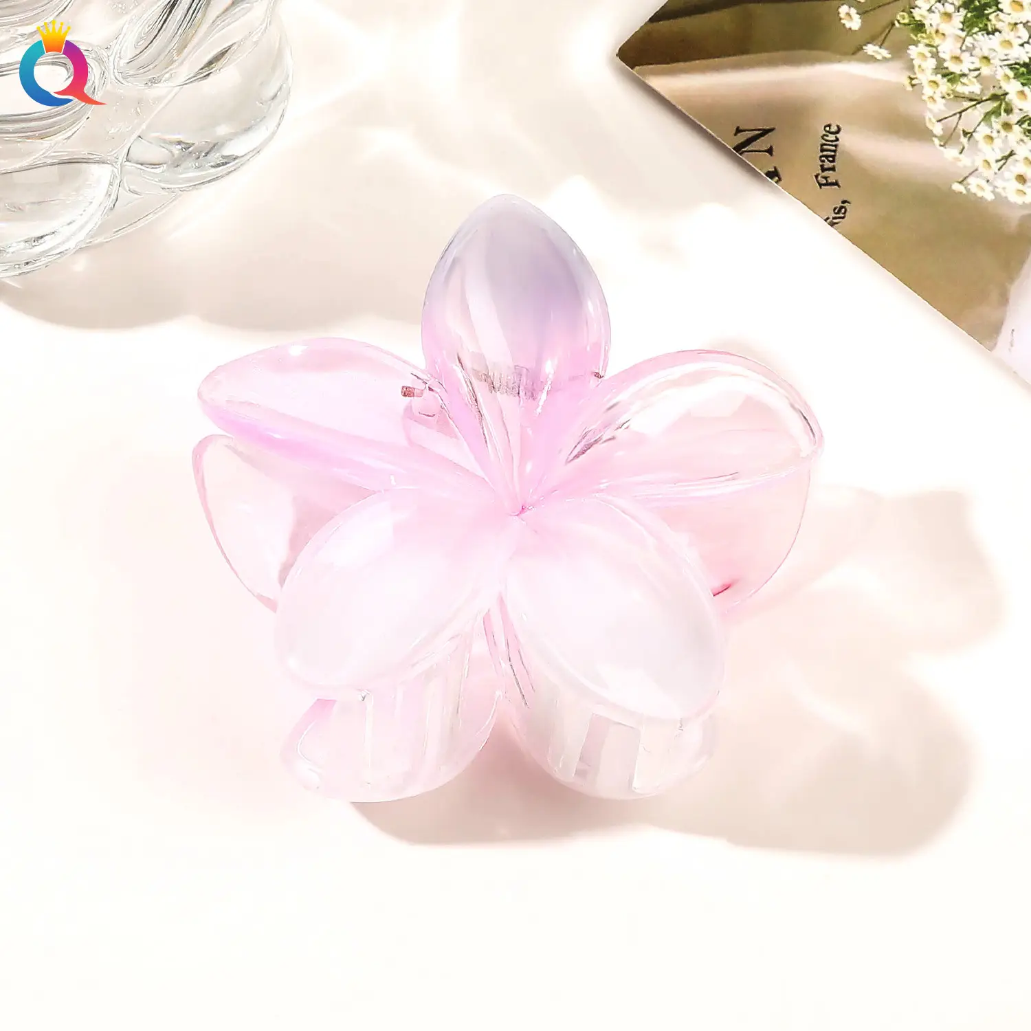 Transparent Flower Hairpin with Grip Clip - Image 32