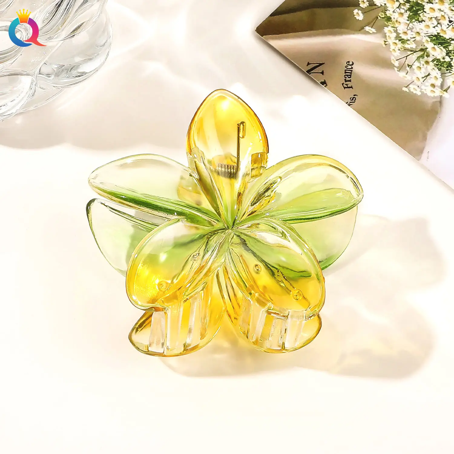 Transparent Flower Hairpin with Grip Clip - Image 37