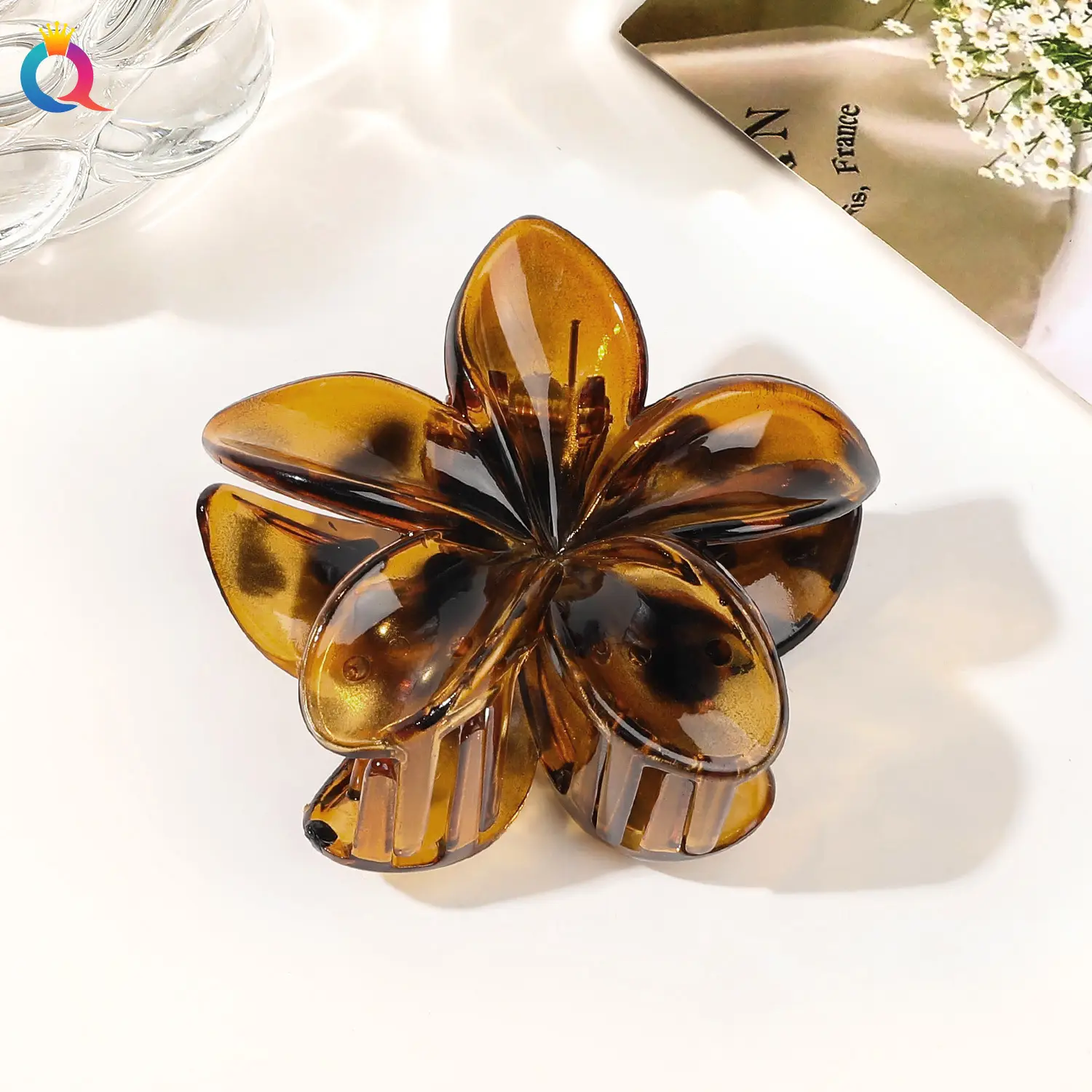 Transparent Flower Hairpin with Grip Clip - Image 41