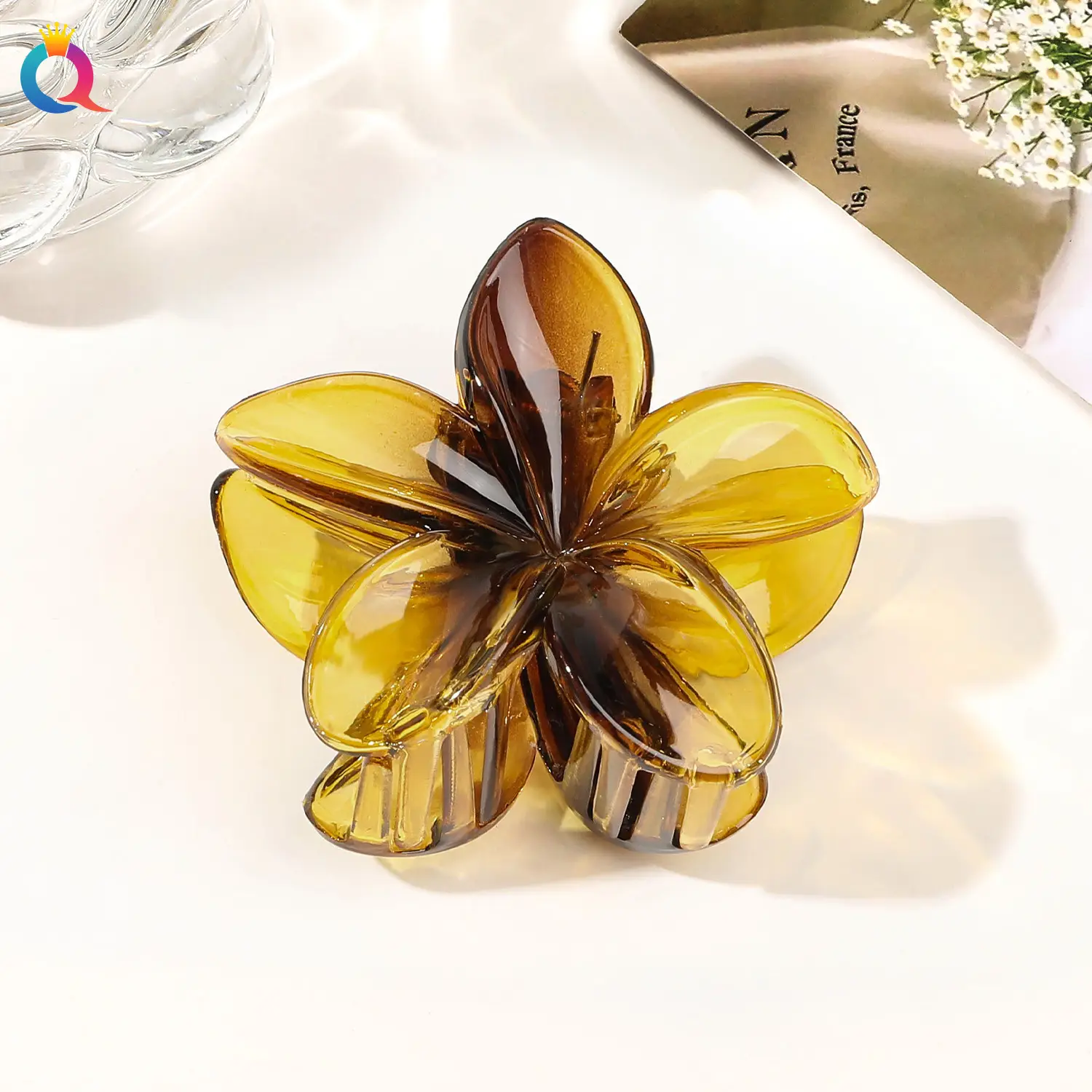 Transparent Flower Hairpin with Grip Clip - Image 44