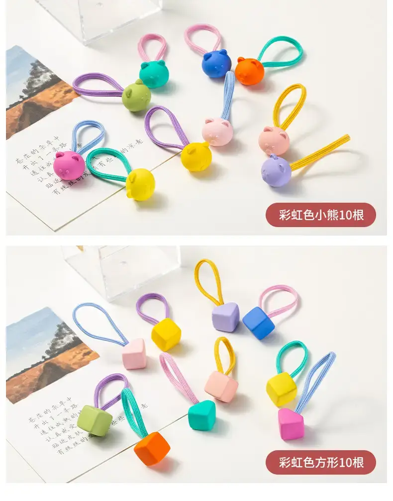 Pink Crystal Hair Bands for Girls High Elastic Rubber Band — feature 11