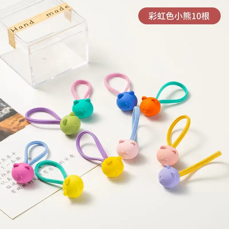 Pink Crystal Hair Bands for Girls High Elastic Rubber Band - Image 13