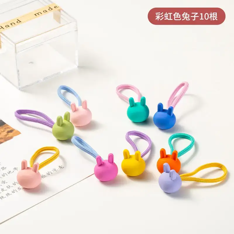 Pink Crystal Hair Bands for Girls High Elastic Rubber Band - Image 15