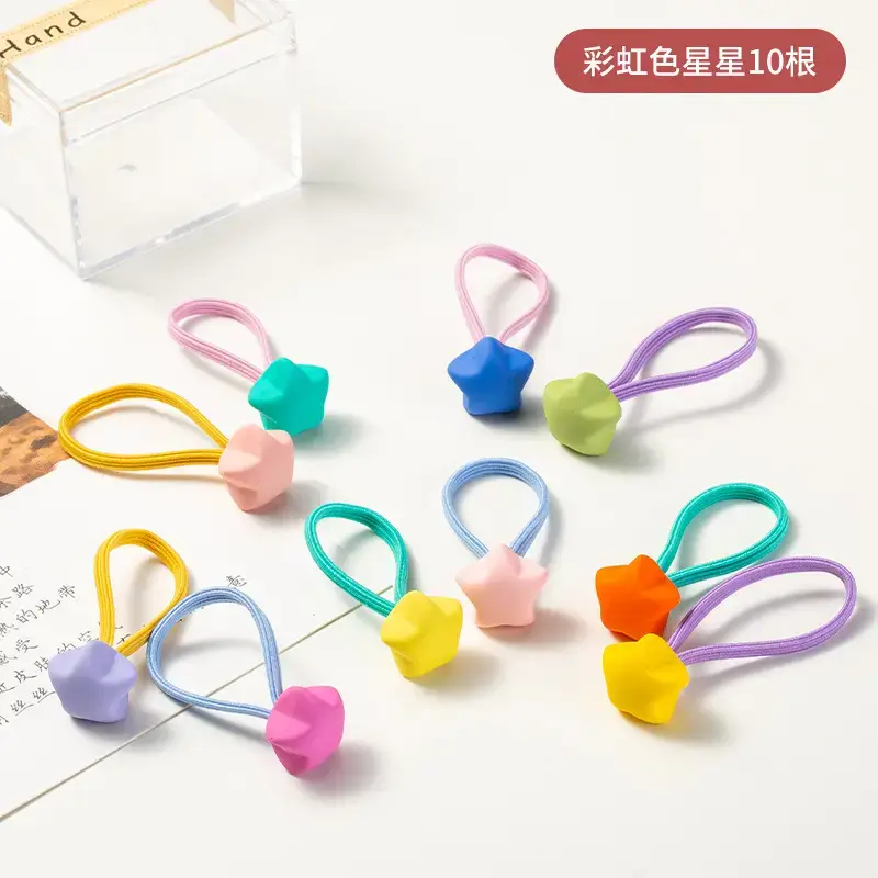 Pink Crystal Hair Bands for Girls High Elastic Rubber Band - Image 18