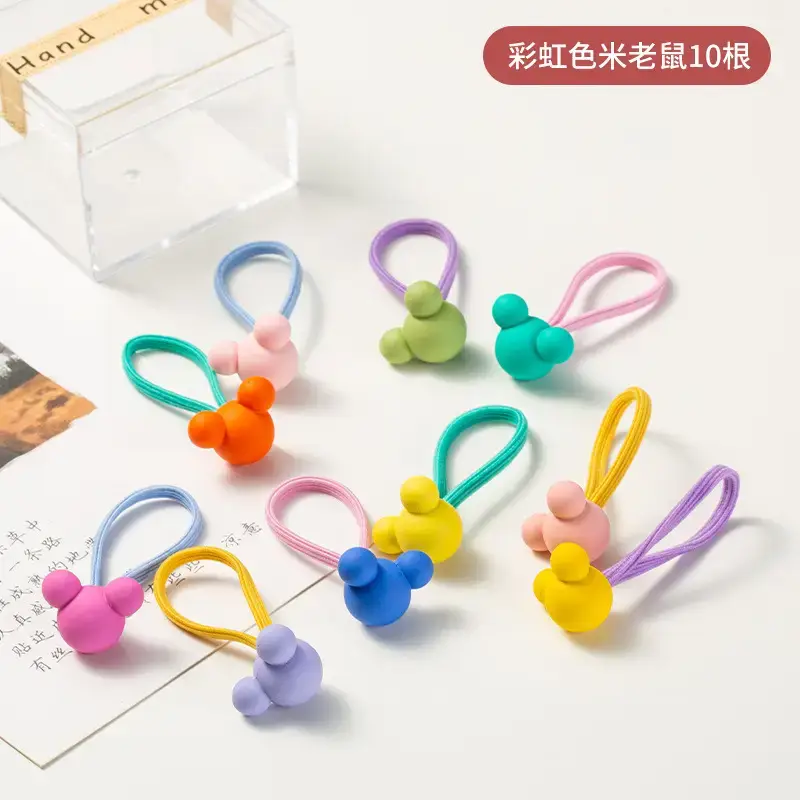 Pink Crystal Hair Bands for Girls High Elastic Rubber Band - Image 19