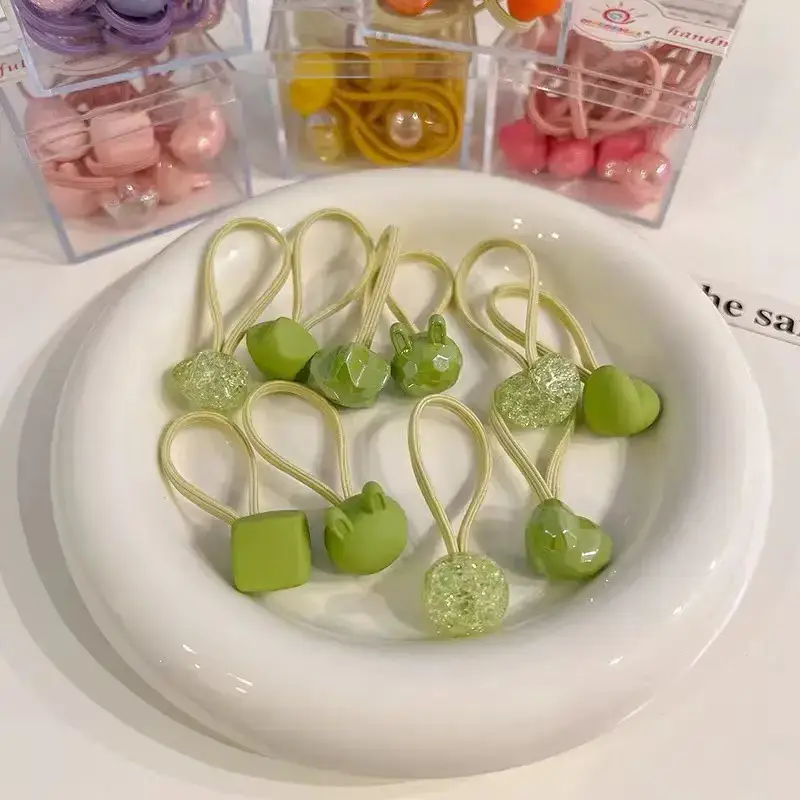 Pink Crystal Hair Bands for Girls High Elastic Rubber Band - Image 8