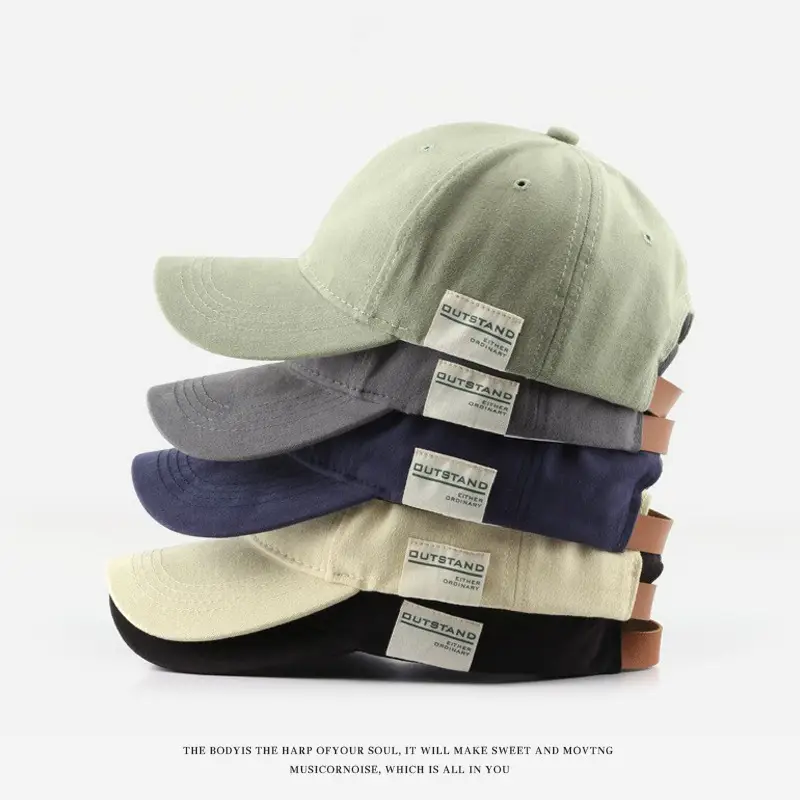 Pure Cotton Beige Baseball Cap with Large Brim - Image 7