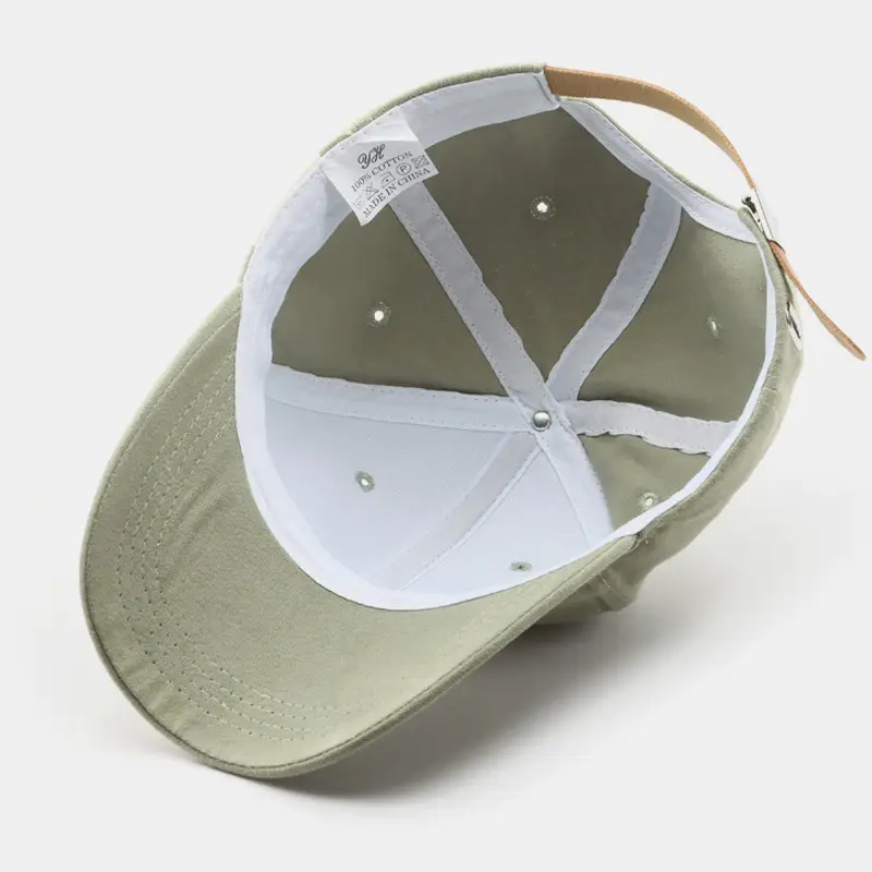 Pure Cotton Beige Baseball Cap with Large Brim - Image 9