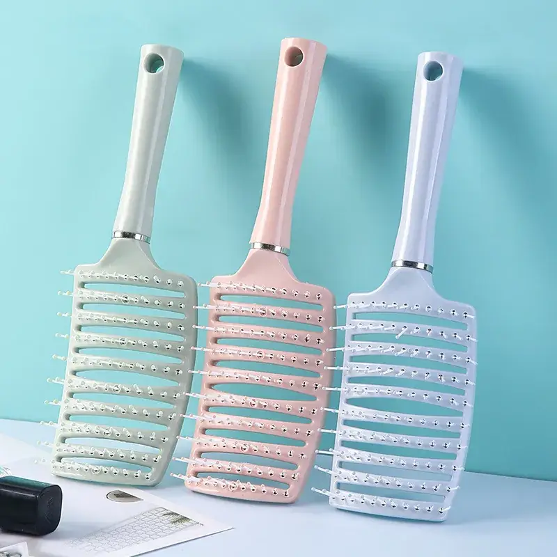 Women Macaron Comb for Long Hair Scalp Massage Curved - Image 3