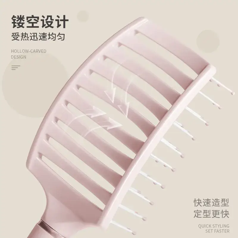 Women Macaron Comb for Long Hair Scalp Massage Curved - Image 5