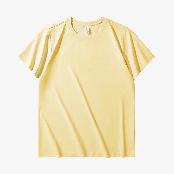 Men's Yellow Cotton T-Shirt 220g Summer - Image 4