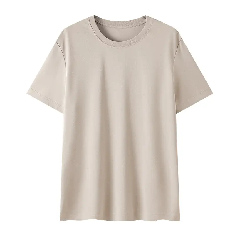 Men's Beige Ice Sense T-Shirt Round Neck 2024 - Image 7