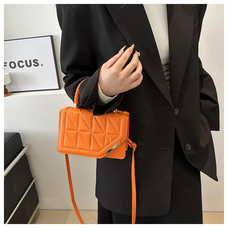 Black Rhombic Quilted Shoulder Bag for Women — feature 13