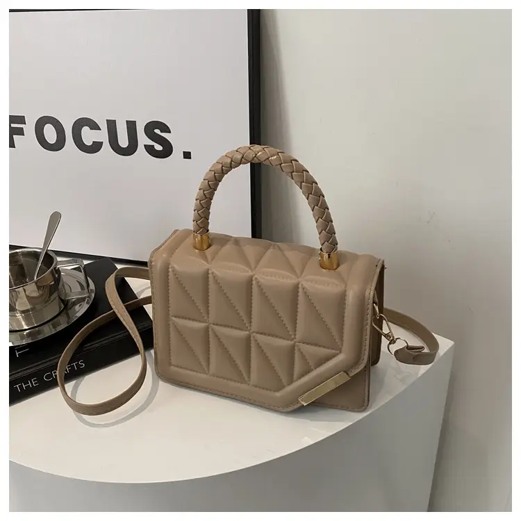 Black Rhombic Quilted Shoulder Bag for Women — feature 21