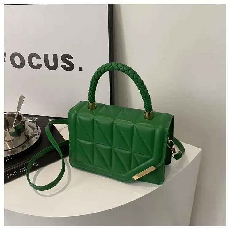 Black Rhombic Quilted Shoulder Bag for Women — feature 23