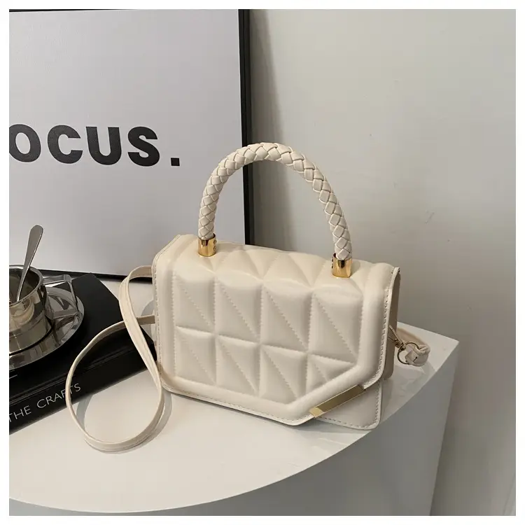 Black Rhombic Quilted Shoulder Bag for Women — feature 27
