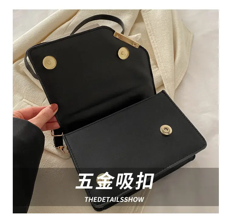 Black Rhombic Quilted Shoulder Bag for Women — feature 6