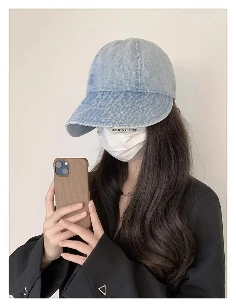 Vintage Washed Denim Fisherman Cap Large Bristle Anti-UV — feature 6